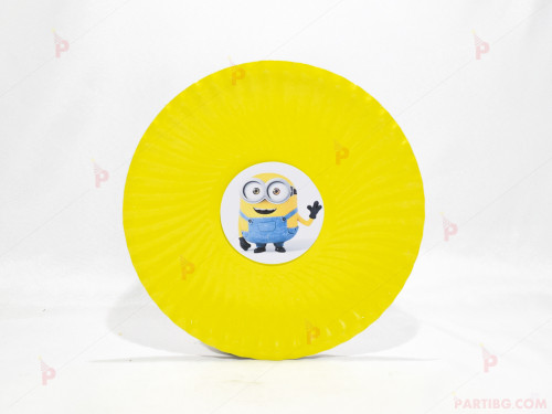 Чинийки едноцветни в жълто с декор Миньони / Minions | PARTIBG.COM