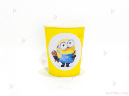 Чашки едноцветни в жълто с декор Миньони / Minions