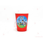 Чашки едноцветни в червено с декор Пес Патрул / Paw Patrol | PARTIBG.COM