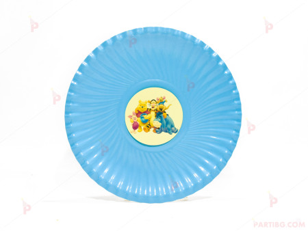 Чинийки едноцветни в синьо с декор Мечо Пух / Winnie-the-Pooh