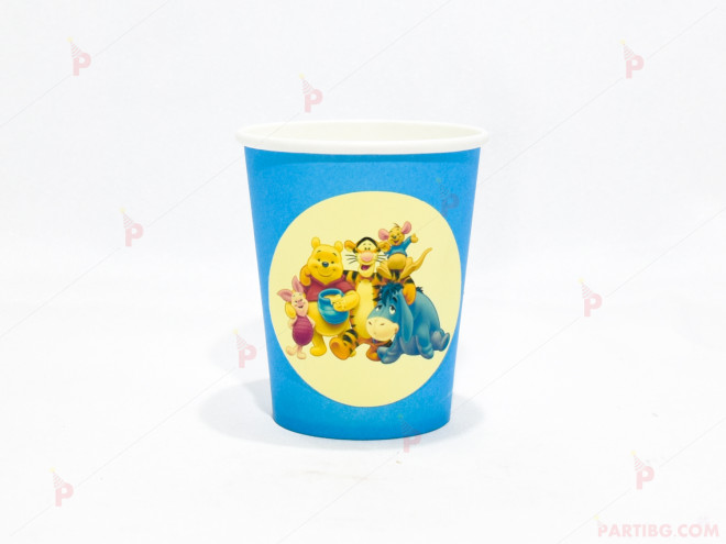 Чашки едноцветни в синьо с декор Мечо Пух / Winnie-the-Pooh | PARTIBG.COM