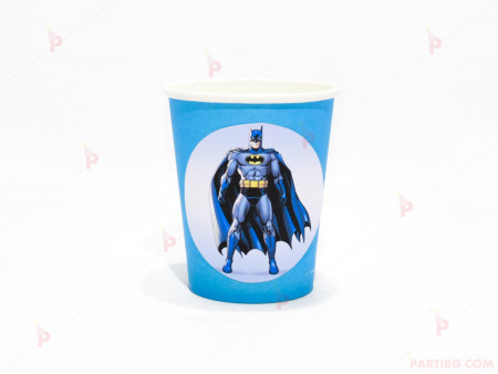 Чашки едноцветни в синьо с декор Батман / Batman