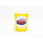 Чашки едноцветни в жълто с декор Колите / Cars | PARTIBG.COM