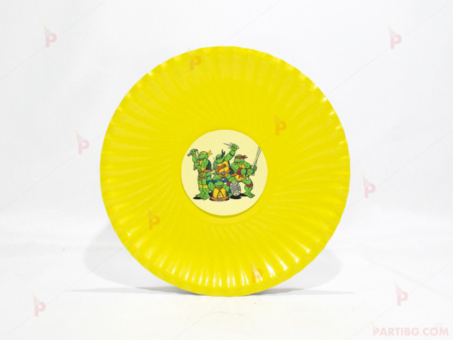 Чинийки едноцветни в жълто с декор Костенурките нинджа / Turtles | PARTIBG.COM
