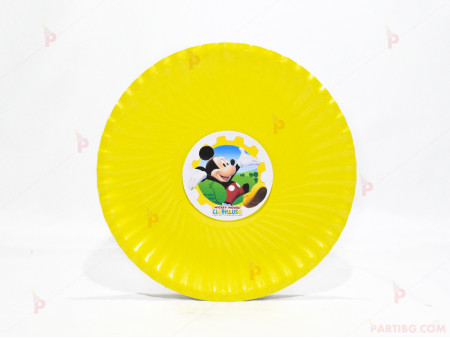 Чинийки едноцветни в жълто с декор Мики Маус / Mickey Mousee