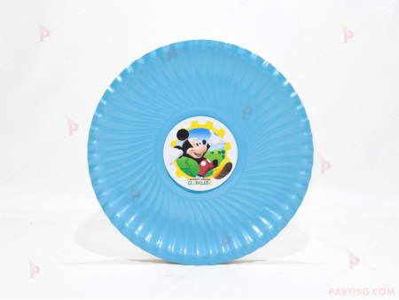 Чинийки едноцветни в синьо с декор Мики Маус / Mickey Mousee