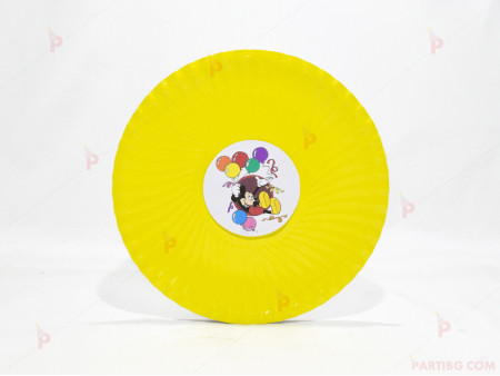 Чинийки едноцветни в жълто с декор Мики Маус / Mickey Mousee 2