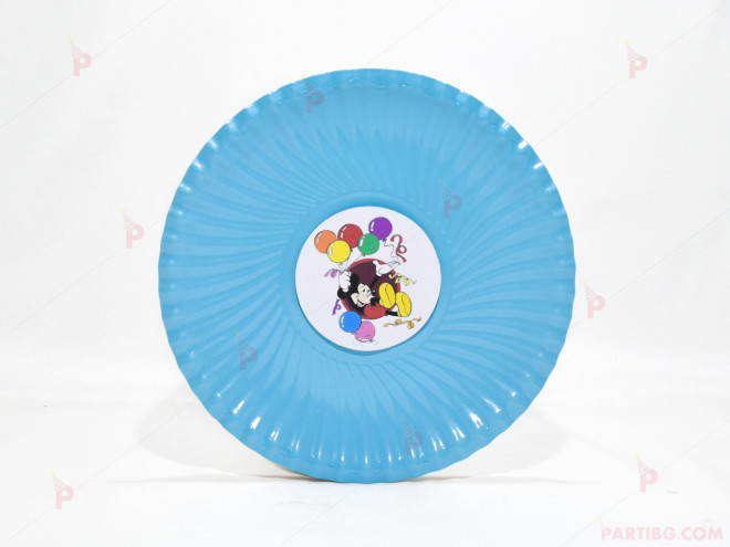 Чинийки едноцветни в синьо с декор Мики Маус / Mickey Mousee 2 | PARTIBG.COM