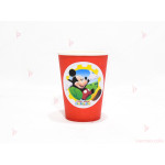 Чашки едноцветни в червено с декор Мики Маус / Mickey Mousee | PARTIBG.COM