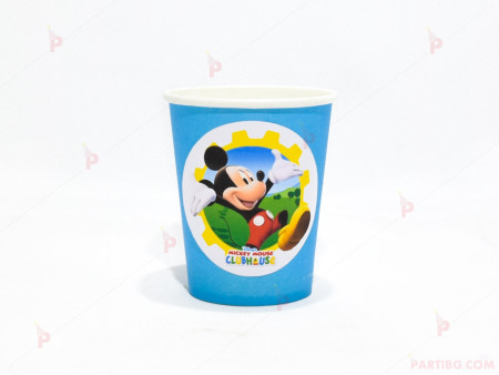 Чашки едноцветни в синьо с декор Мики Маус / Mickey Mousee
