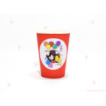 Чашки едноцветни в червено с декор Мики Маус / Mickey Mousee 2 | PARTIBG.COM