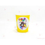 Чашки едноцветни в жълто с декор Мики Маус / Mickey Mousee 2 | PARTIBG.COM