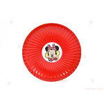 Чинийки едноцветни в червено с декор Мини Маус / Minnie Mousee | PARTIBG.COM
