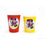 Чашки едноцветни в червено с декор Мини и Мики Маус 2 | PARTIBG.COM