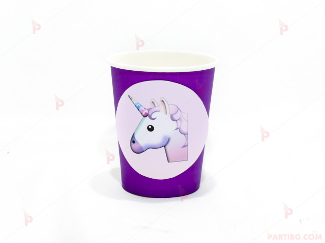 Чашки едноцветни в лилаво с декор Еднорог / Unicorn 2 | PARTIBG.COM