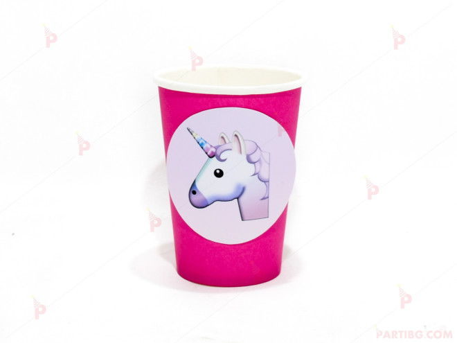 Чашки едноцветни в розово с декор Еднорог / Unicorn 2 | PARTIBG.COM