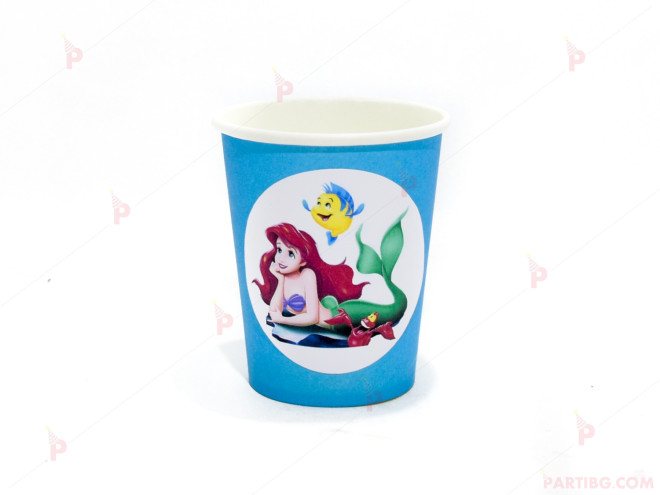 Чашки едноцветни в синьо с декор Ариел / The Little Mermaid | PARTIBG.COM