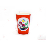Чашки едноцветни в червено с декор Ариел / The Little Mermaid | PARTIBG.COM