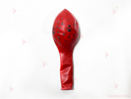 Балони 5бр. в червен цвят с печат калинки
