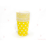 Чашки к-т 10бр. жълти с бели точки | PARTIBG.COM