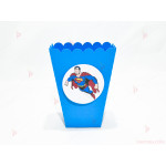 Кофичка за пуканки/чипс с декор Супермен в синьо | PARTIBG.COM