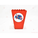 Кофичка за пуканки/чипс с декор Супермен в червено | PARTIBG.COM