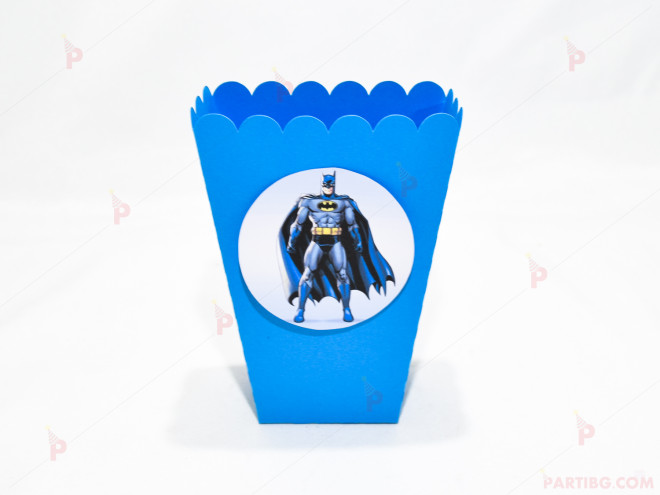 Кофичка за пуканки/чипс с декор Батман в синьо | PARTIBG.COM