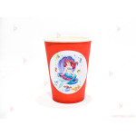 Чашки едноцветни в червено с декор Ариел / The Little Mermaid 2 | PARTIBG.COM