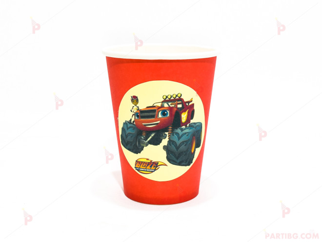 Чашки едноцветни в червено с декор Пламъчко и машините/Blaze | PARTIBG.COM