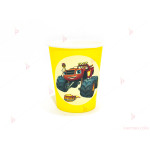 Чашки едноцветни в жълто с декор Пламъчко и машините/Blaze | PARTIBG.COM