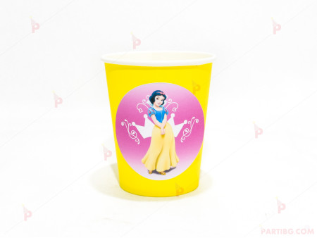 Чашки едноцветни в жълто с декор Снежанка и седемте джуджета/Snow White and the Seven Dwarfs
