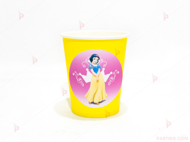Чашки едноцветни в жълто с декор Снежанка и седемте джуджета/Snow White and the Seven Dwarfs | PARTIBG.COM