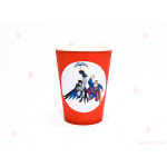 Чашки едноцветни в червено с декор Батман и Супермен | PARTIBG.COM