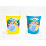 Чашки едноцветни в жълто с декор Принцеси / Princess | PARTIBG.COM