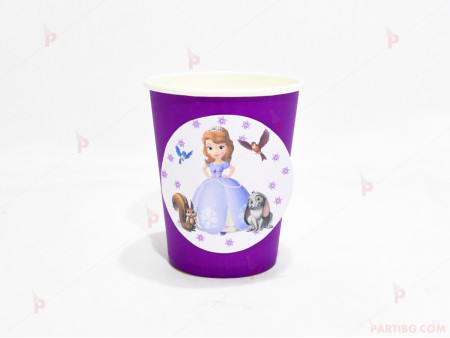 Чашки едноцветни в лилаво с декор Принцеса София