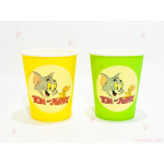 Чашки едноцветни в жълто с декор Том и Джери | PARTIBG.COM