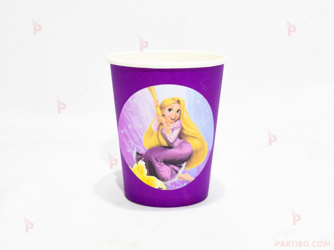 Чашки едноцветни в лилаво с декор Рапунцел | PARTIBG.COM