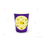 Чашки едноцветни в лилаво с декор Усмивки / Emoji | PARTIBG.COM