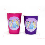 Чашки едноцветни в лилаво с декор Принцеси/ Princess | PARTIBG.COM