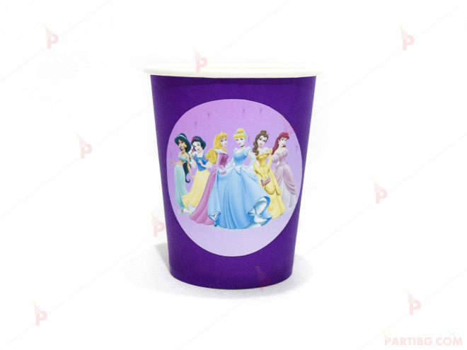 Чашки едноцветни в лилаво с декор Принцеси/ Princess | PARTIBG.COM