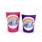 Чашки едноцветни в лилаво с декор Тролчета | PARTIBG.COM
