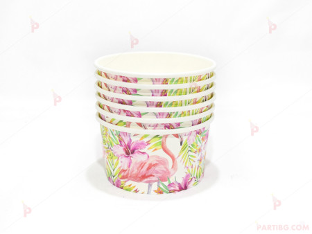 Купички за сладолед/ядки с декор фламинго