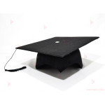 Шапка за дипломиране-черна от текстил | PARTIBG.COM