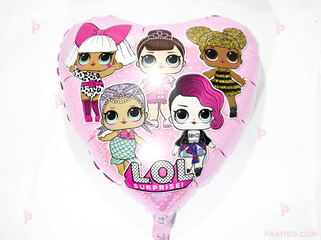 Фолиев балон сърце с Кукли ЛОЛ / LOL Surprise | PARTIBG.COM