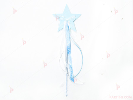 Пръчица за орисница за бебешка погача със светло синя звезда
