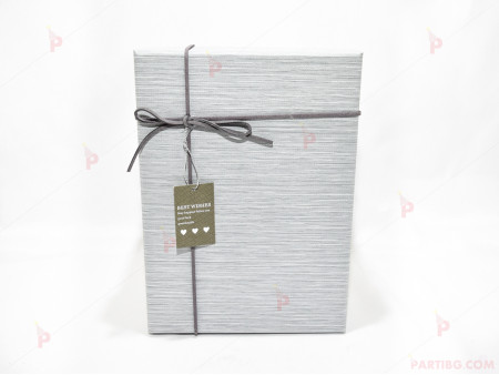 Кутия за подарък - правоъгълна сива 3