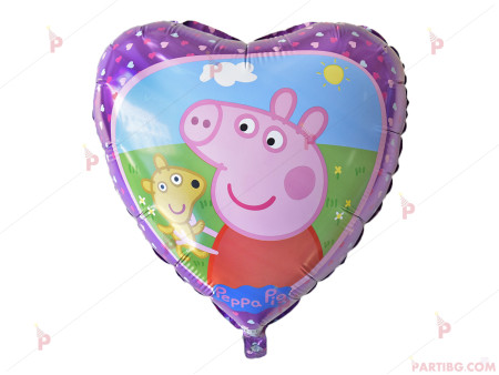 Фолиев балон сърце с Пепа пиг/ Peppa Pig