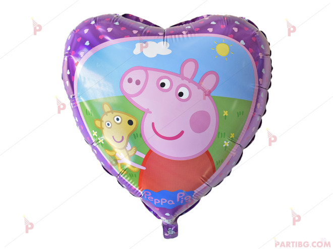 Фолиев балон сърце с Пепа пиг/ Peppa Pig | PARTIBG.COM