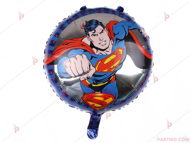 Фолиев балон кръгъл със Супермен