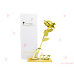 Златна роза в кутия с надпис LOVE | PARTIBG.COM